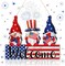 Welcome Door Sign Decoration Patriotic Gnome Wooden Hanging Decor Memorial Day American Flag Decor Independence Day Red Blue White Door Hanger for Front Door Porch Wall Outdoor